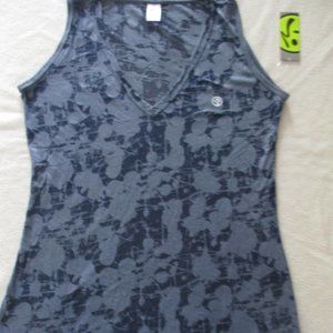 Zumba Women Top XL Gray Semi Sheer Sleeveless